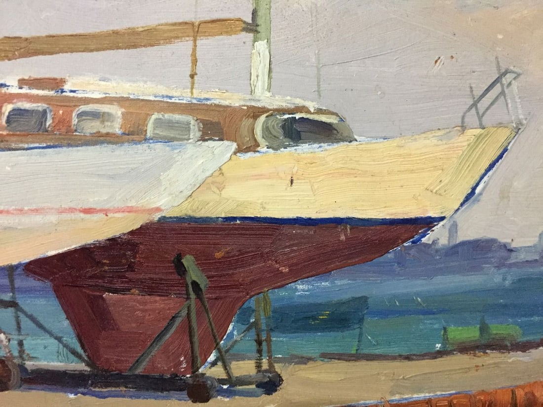 Oil painting Ship's bay - 8