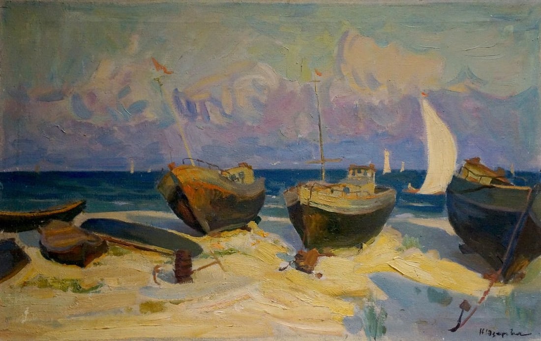 Oil painting Evening at sea Natalya Vladimirovna Yuzefovich (1 of 10)