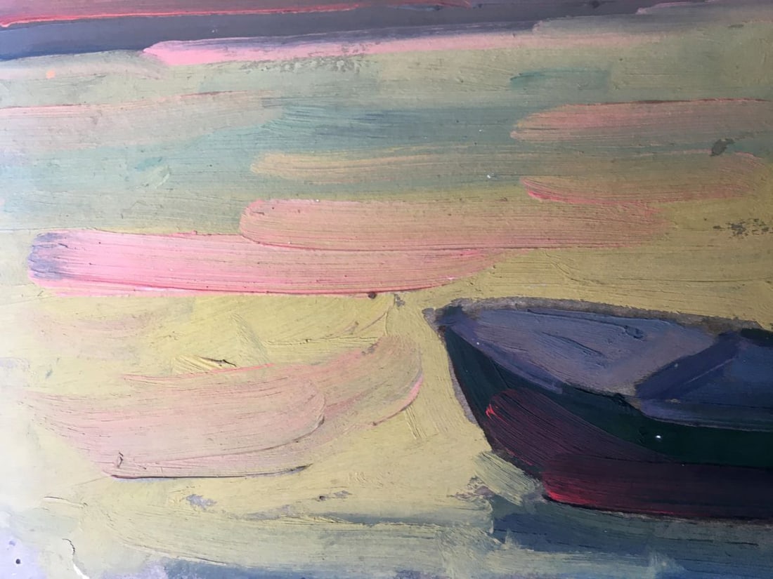 Oil painting City port Peter Tovpev - 10