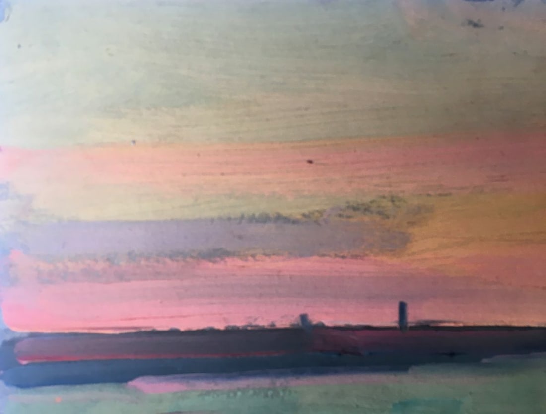 Oil painting City port Peter Tovpev - 2