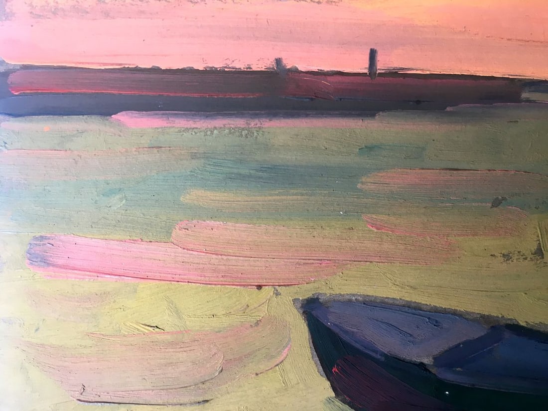 Oil painting City port Peter Tovpev - 6