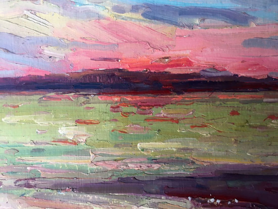 Oil painting Sunset on the sea Peter Tovpev - 10