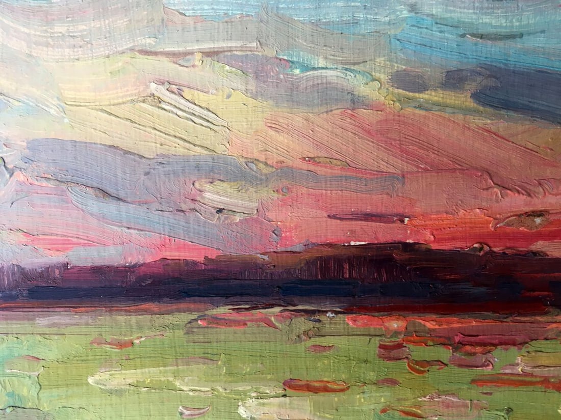 Oil painting Sunset on the sea Peter Tovpev - 2