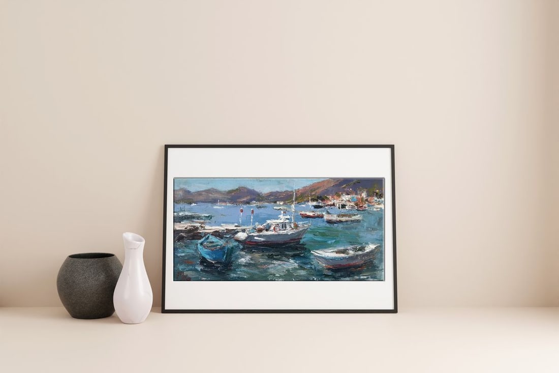 Oil painting Yacht port Alexander Nikolaevich Cherednichenko - 3