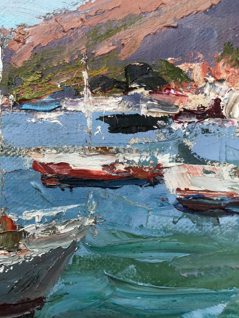 Oil painting Yacht port Alexander Nikolaevich Cherednichenko - 7