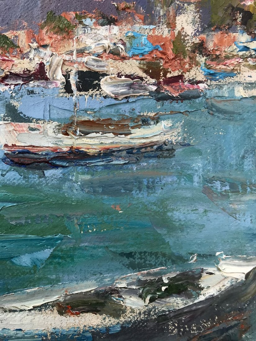 Oil painting Yacht port Alexander Nikolaevich Cherednichenko - 8