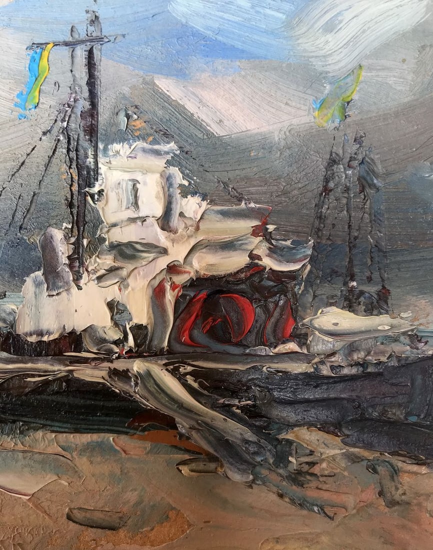 Oil painting Ship on the coast Alexander Nikolaevich Cherednichenko - 10