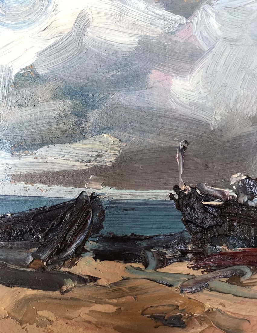 Oil painting Ship on the coast Alexander Nikolaevich Cherednichenko - 6