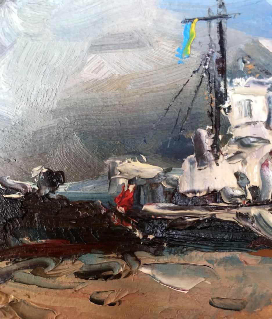 Oil painting Ship on the coast Alexander Nikolaevich Cherednichenko - 8