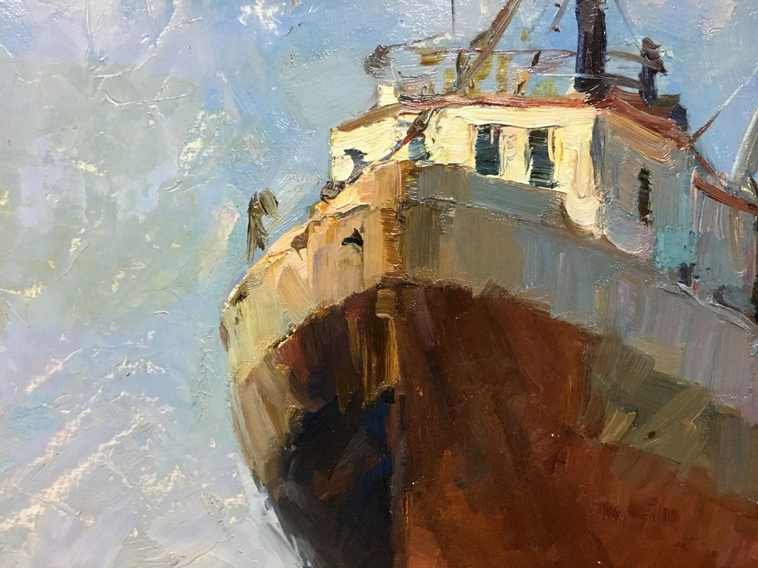 Oil painting Ship in port Osipov Alexander Yakovlevich - 2