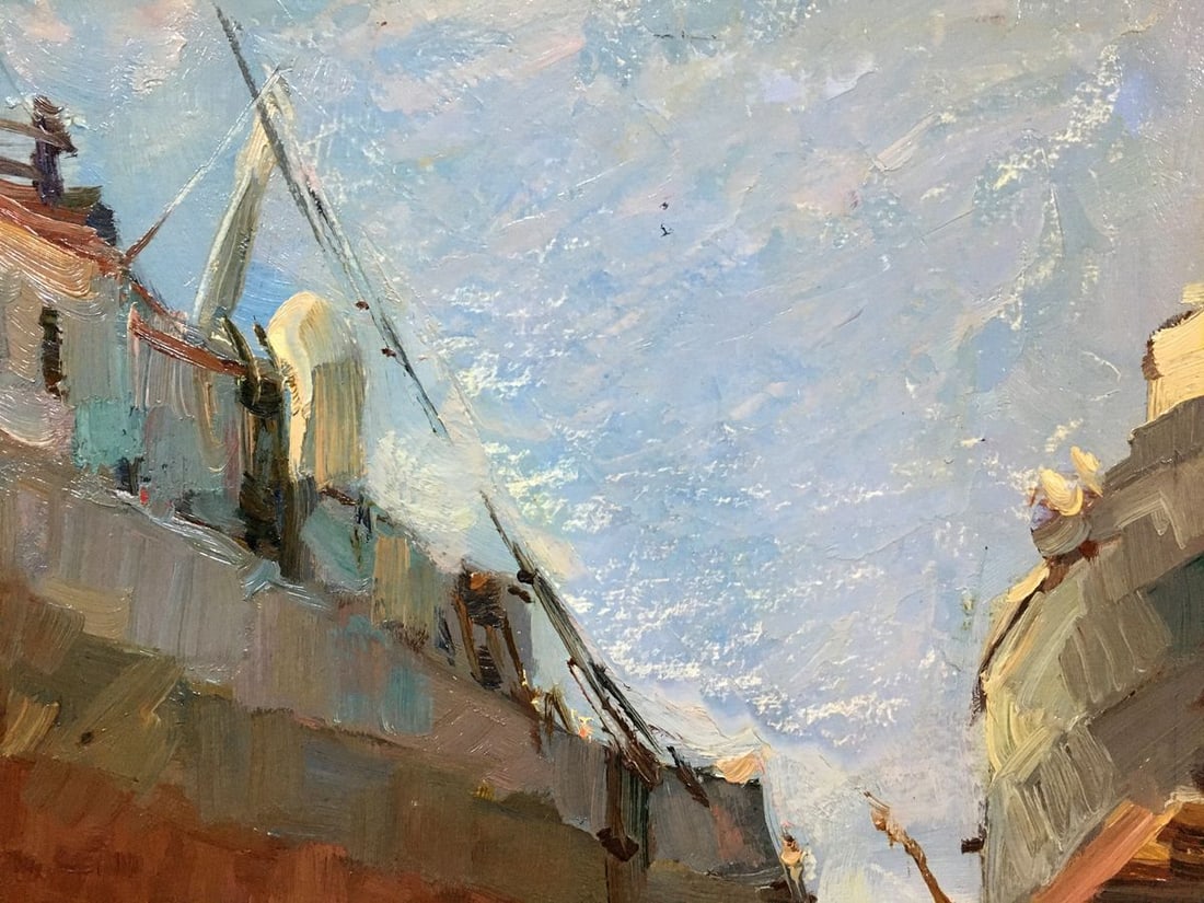 Oil painting Ship in port Osipov Alexander Yakovlevich - 3