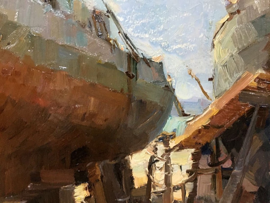 Oil painting Ship in port Osipov Alexander Yakovlevich - 4