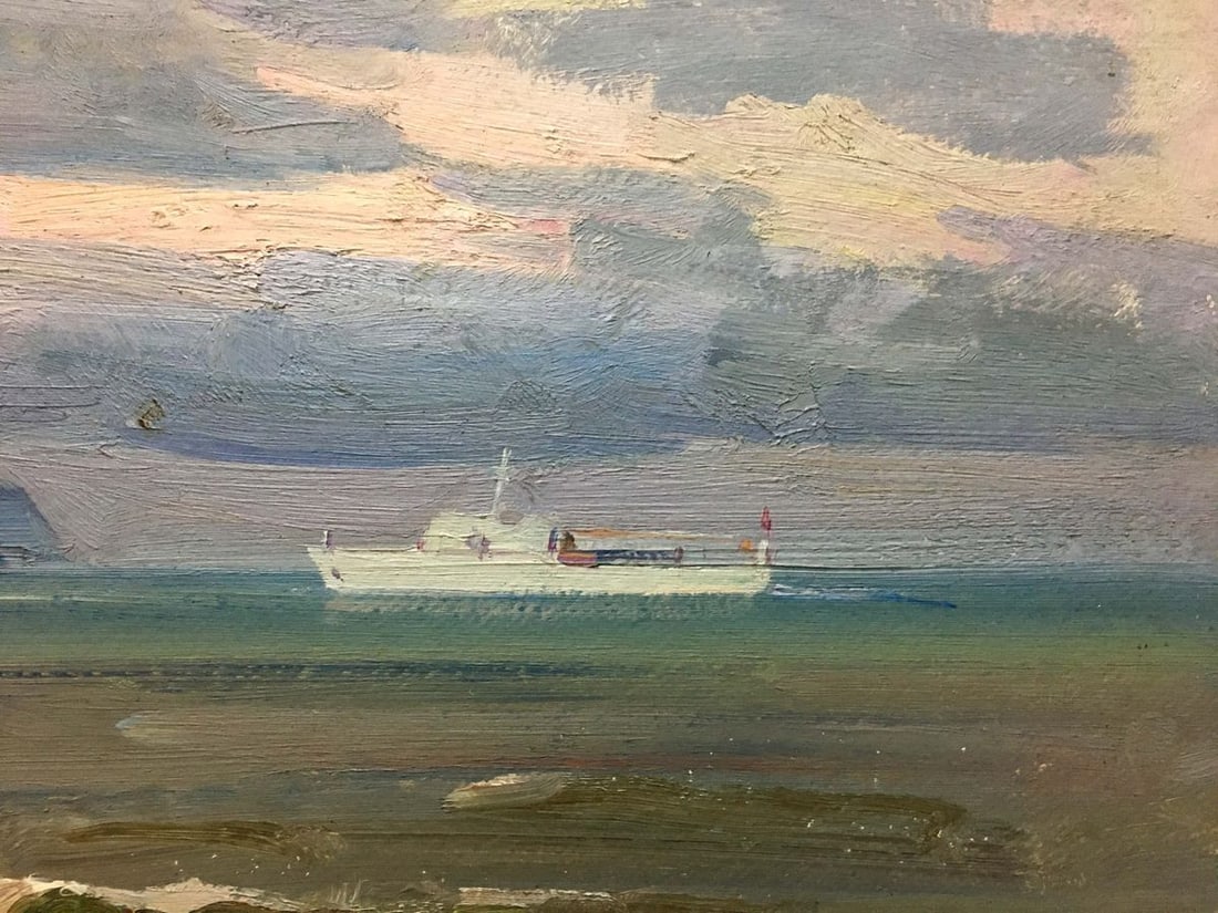 Oil painting Ship at sea A. E. Strelov - 4