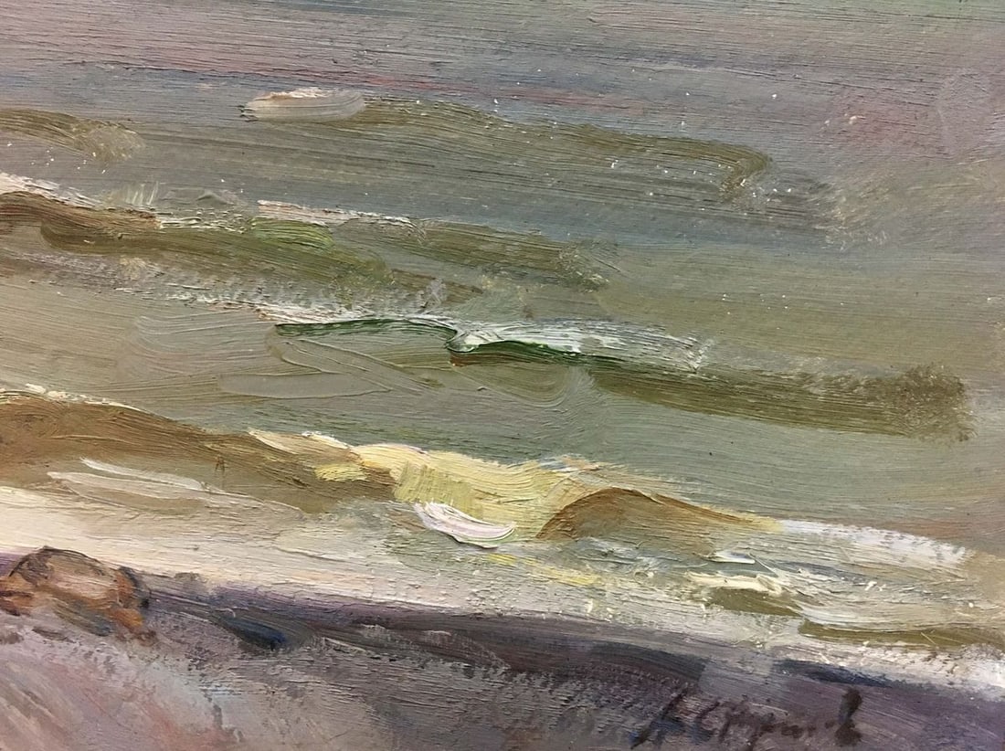 Oil painting Ship at sea A. E. Strelov - 6