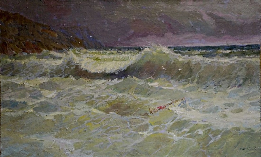 Oil painting Raging sea Shadrin Alexander Petrovich (1 of 8)