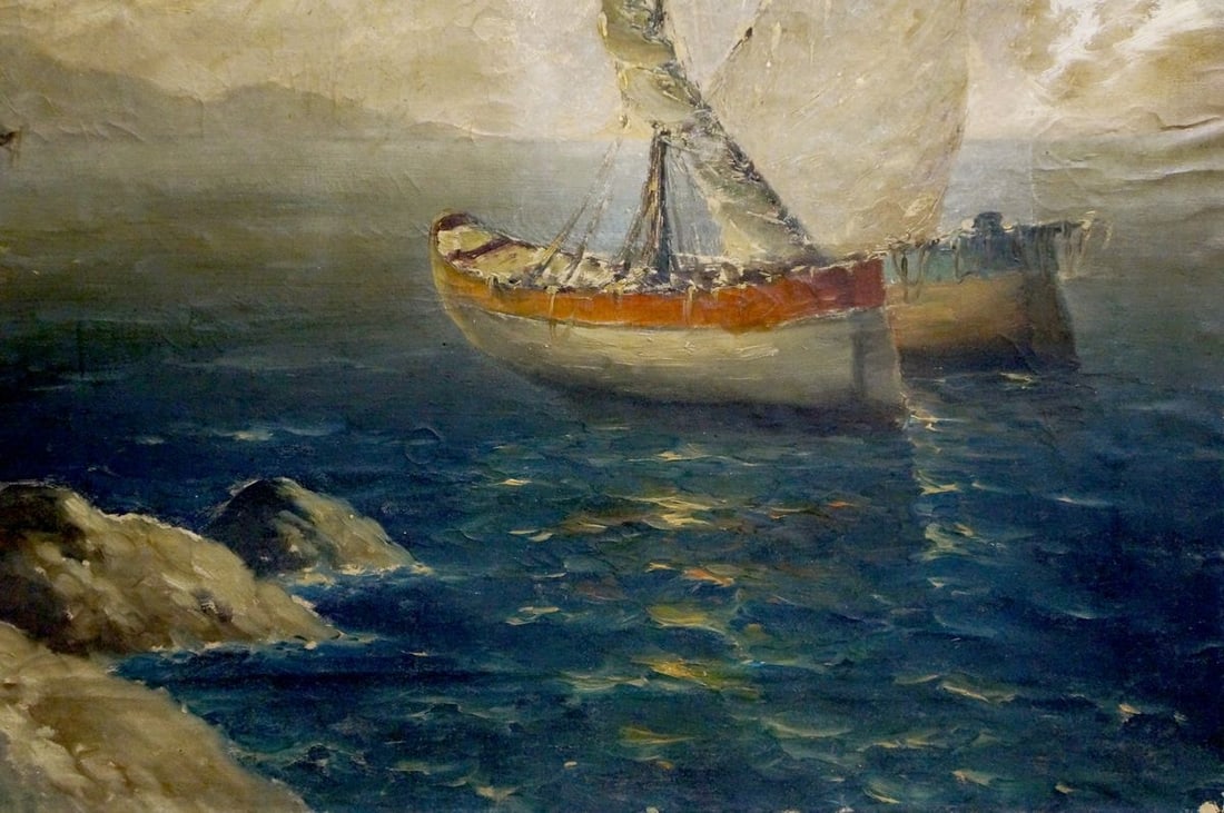 Oil painting Ships at sea Polarsky - 5