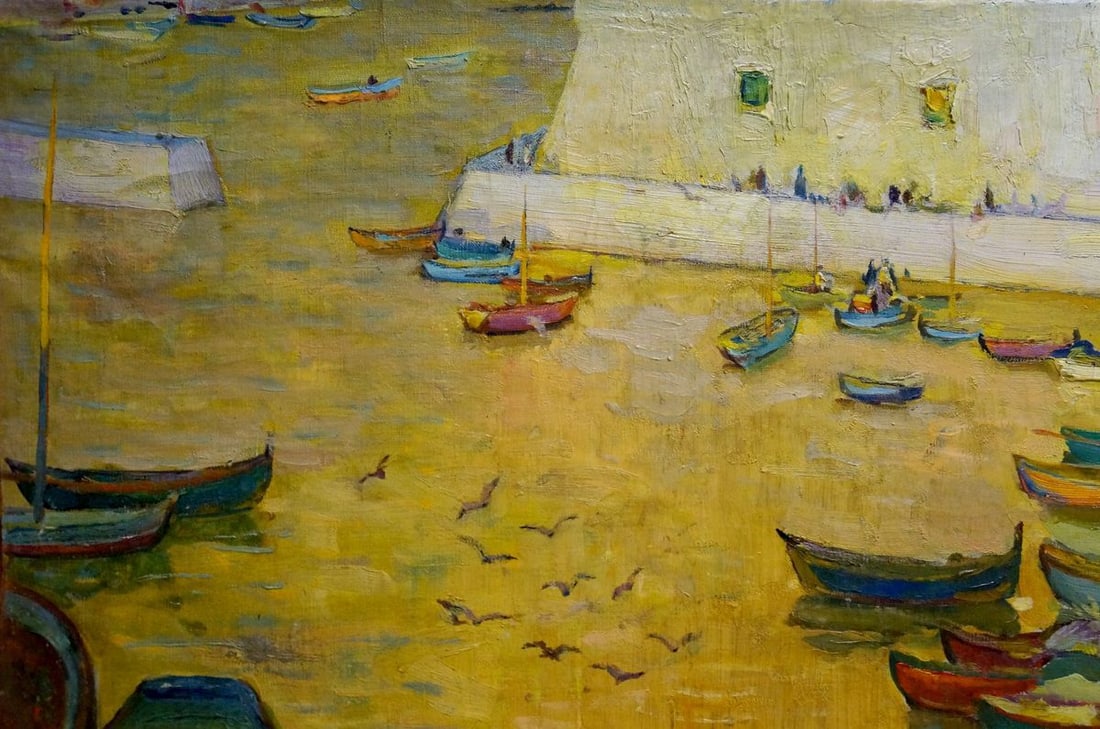 Oil painting Boat pier Sakhnenko Victor Ivanovich - 2