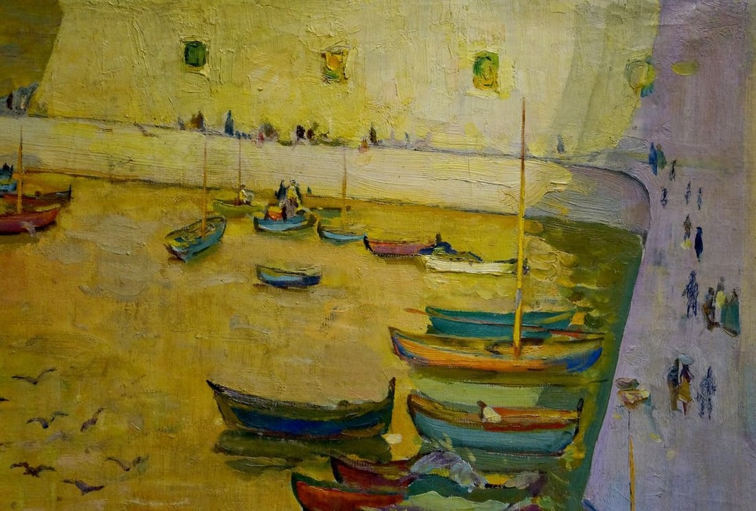 Oil painting Boat pier Sakhnenko Victor Ivanovich - 3