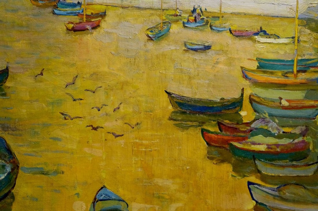 Oil painting Boat pier Sakhnenko Victor Ivanovich - 6