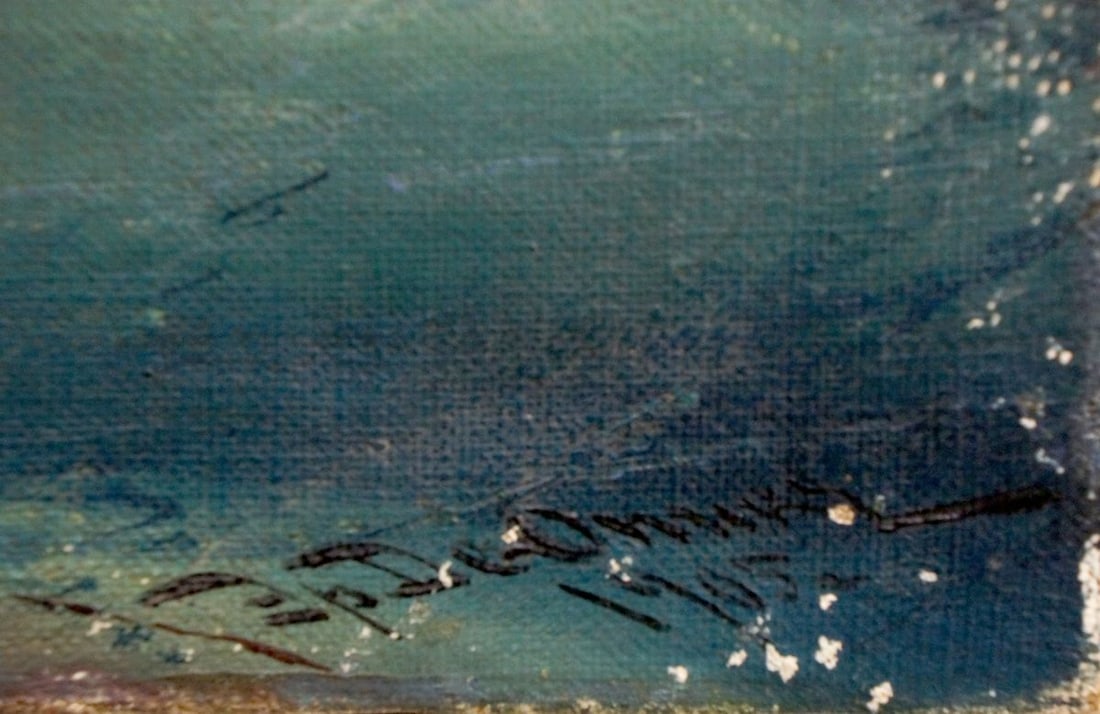 Oil painting Night sea Unknown artist - 6