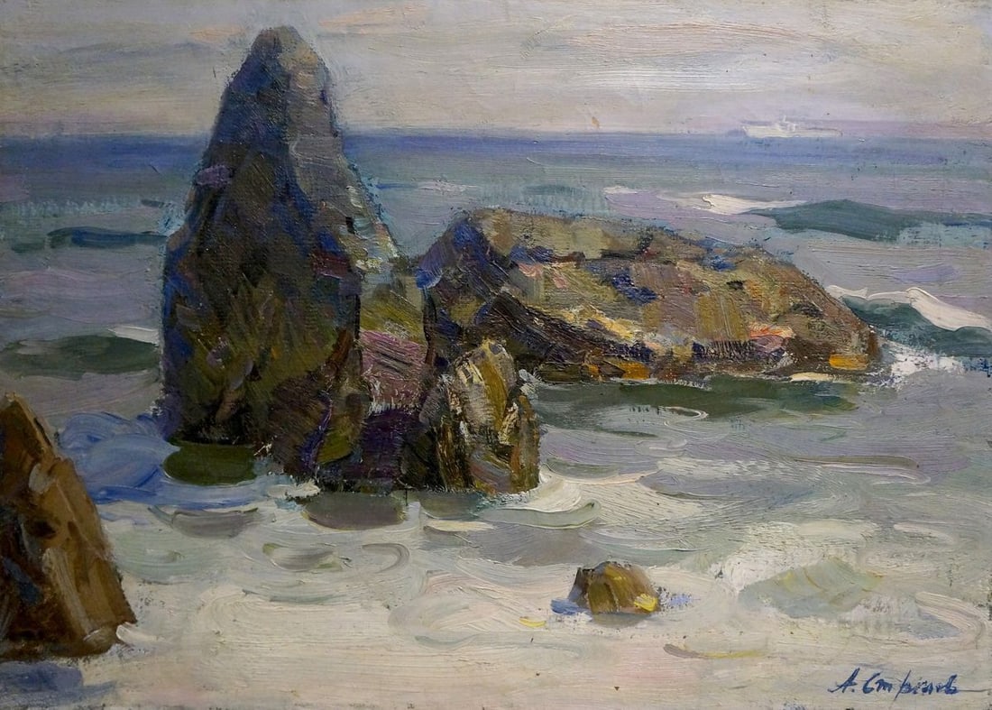 Oil painting Near the sea Strelov Arkady Efimovich (1 of 10)
