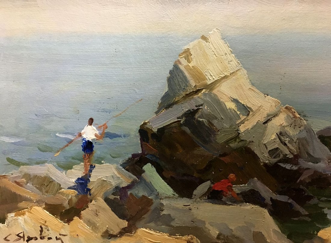 Oil painting Shore landscape Stepan Kalinovich Yarovoy - 2