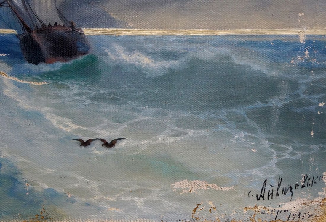 Oil painting Storm Unknown artist - 5