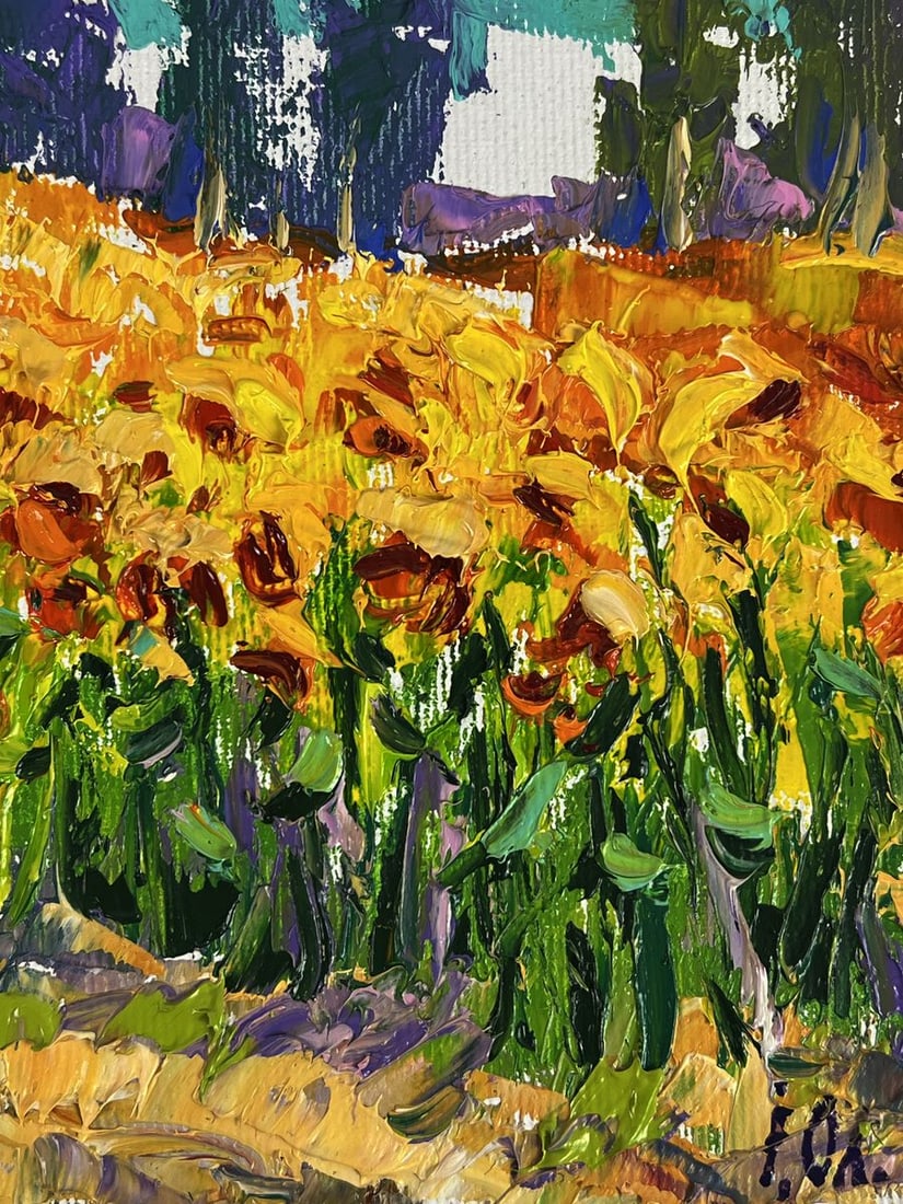 Oil painting In a field of sunflowers Oleksiy Ivanyuk - 10