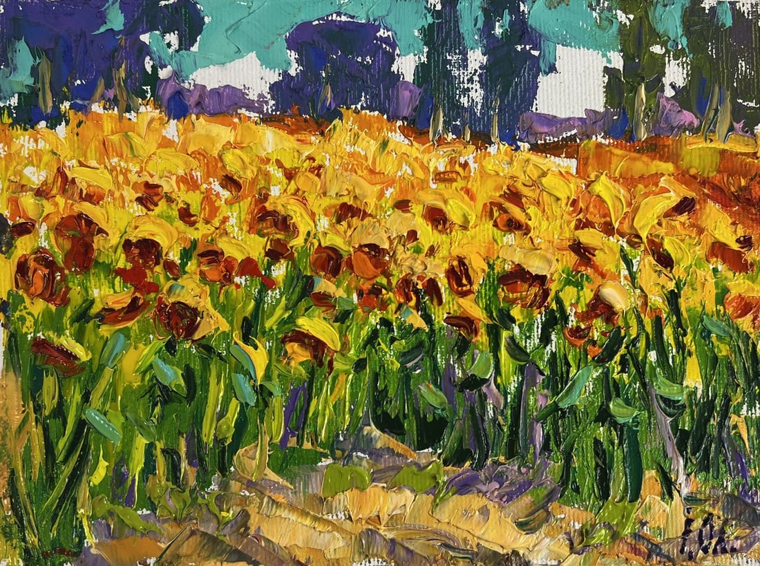 Oil painting In a field of sunflowers Oleksiy Ivanyuk (1 of 11)