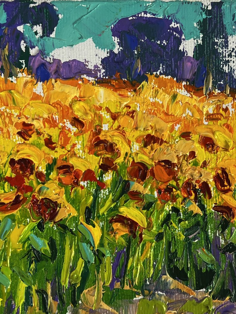 Oil painting In a field of sunflowers Oleksiy Ivanyuk - 4