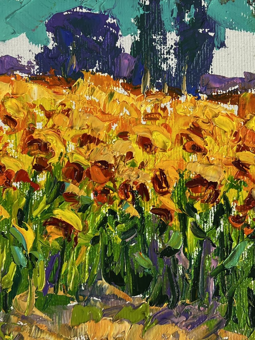 Oil painting In a field of sunflowers Oleksiy Ivanyuk - 5