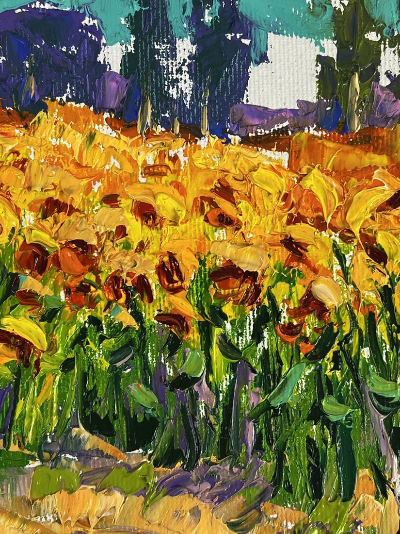 Oil painting In a field of sunflowers Oleksiy Ivanyuk - 6
