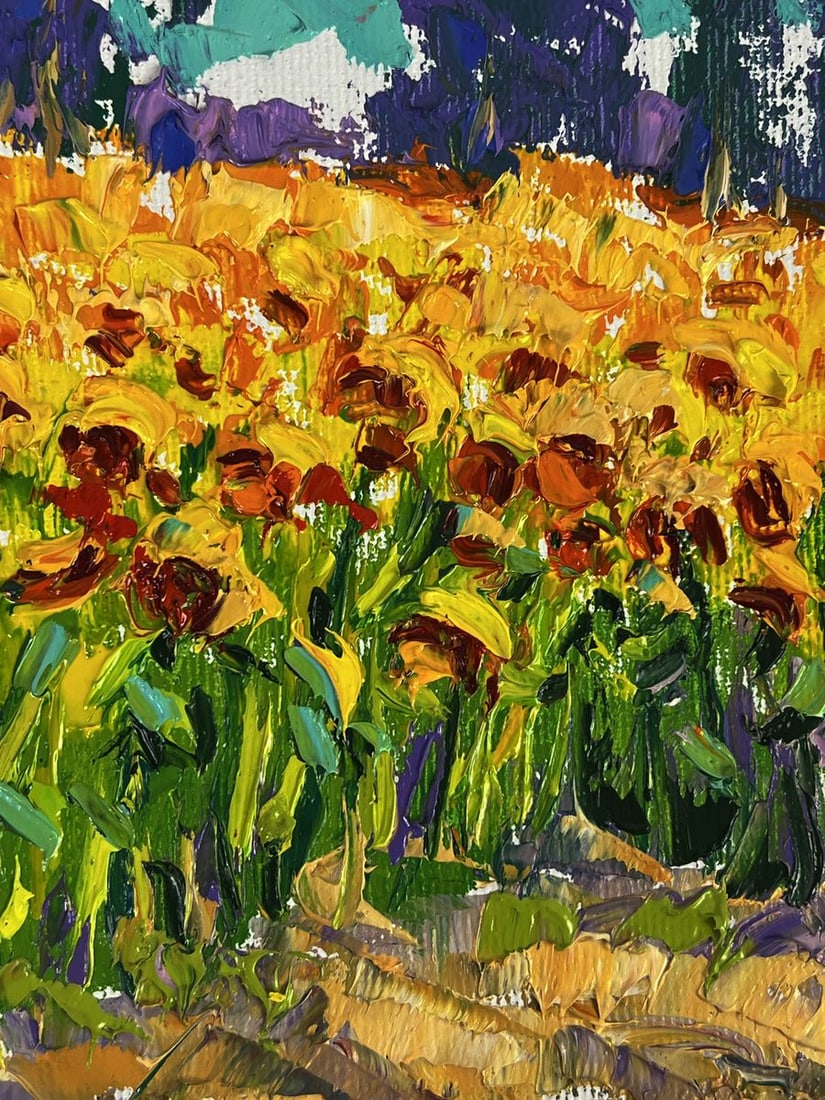 Oil painting In a field of sunflowers Oleksiy Ivanyuk - 8