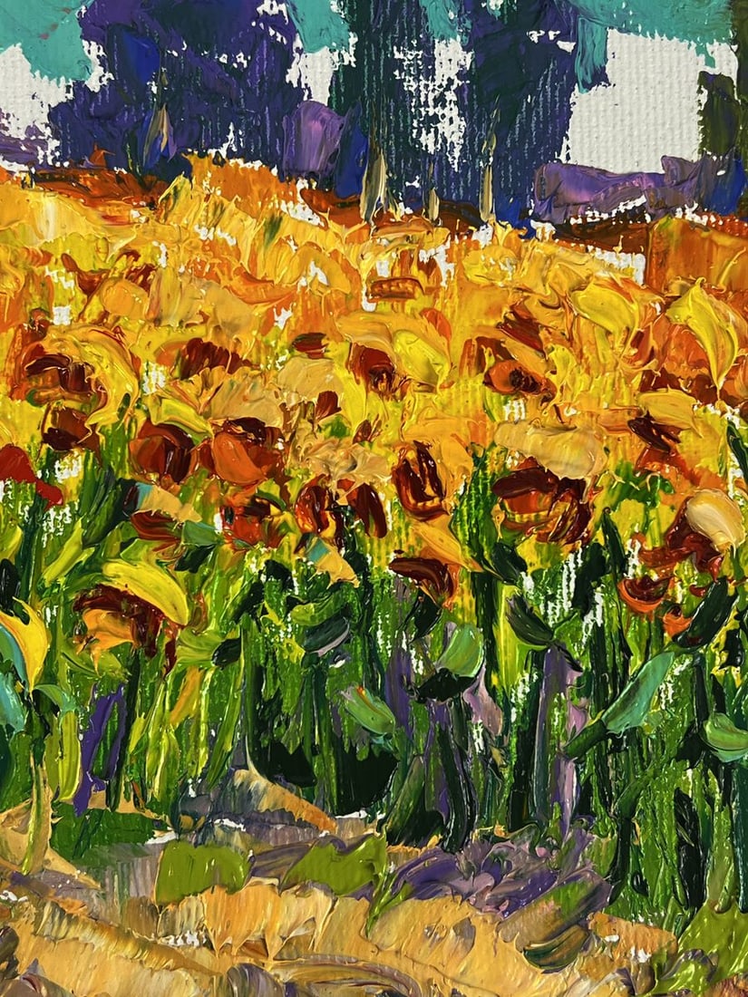 Oil painting In a field of sunflowers Oleksiy Ivanyuk - 9