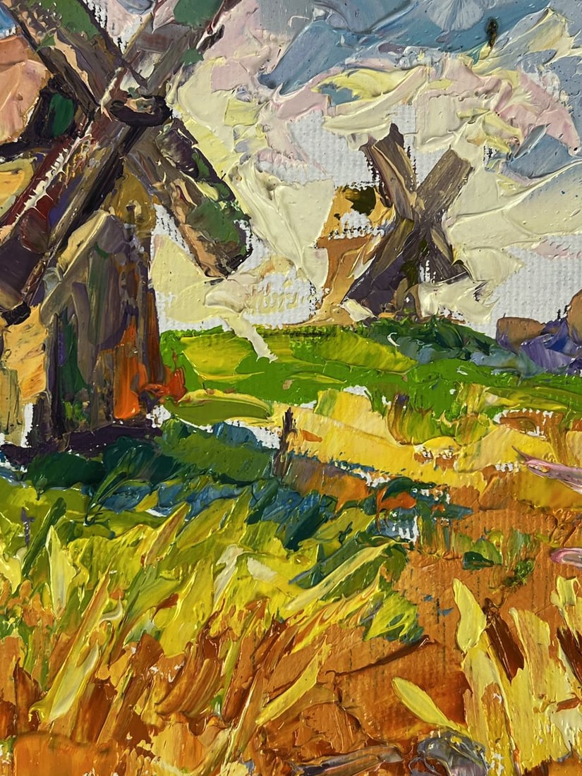 Oil painting Old mills in the field Oleksiy Ivanyuk - 6