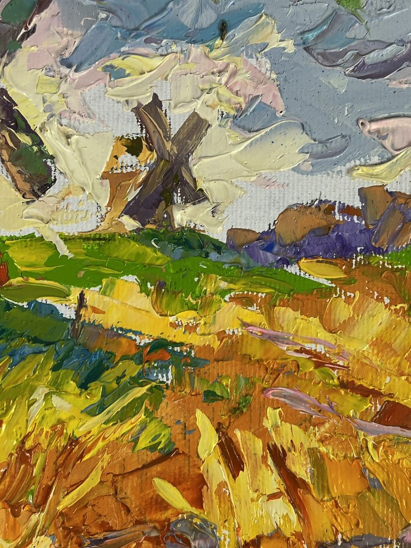 Oil painting Old mills in the field Oleksiy Ivanyuk - 7