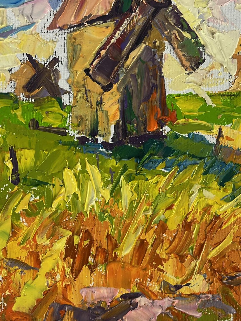 Oil painting Old mills in the field Oleksiy Ivanyuk - 8