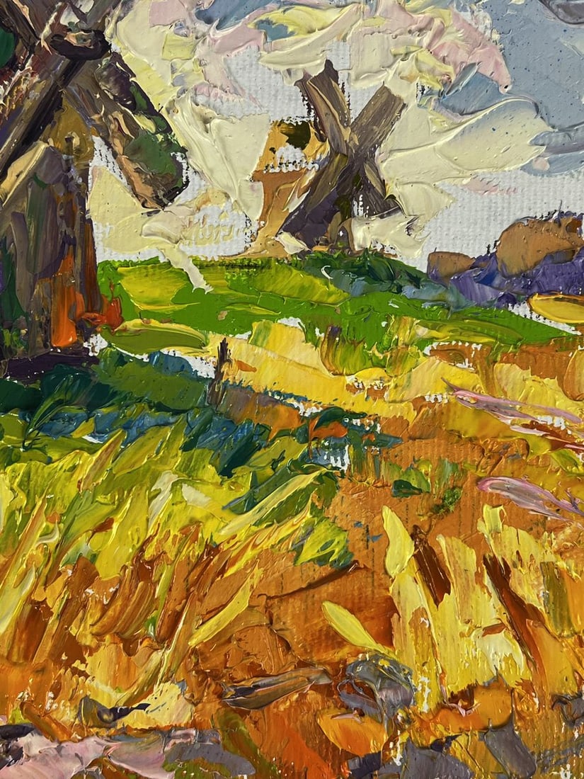 Oil painting Old mills in the field Oleksiy Ivanyuk - 9