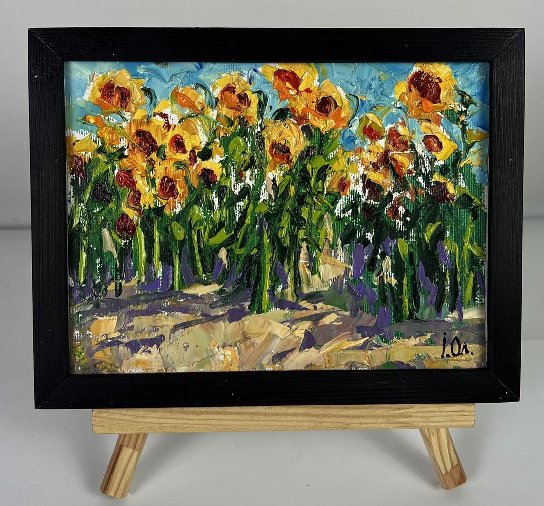 Oil painting Sunflowers grow in the field Oleksiy Ivanyuk - 2