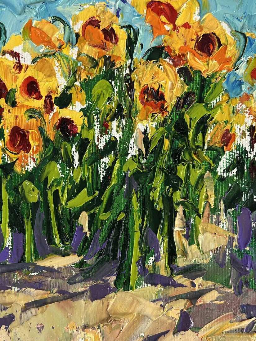 Oil painting Sunflowers grow in the field Oleksiy Ivanyuk - 5