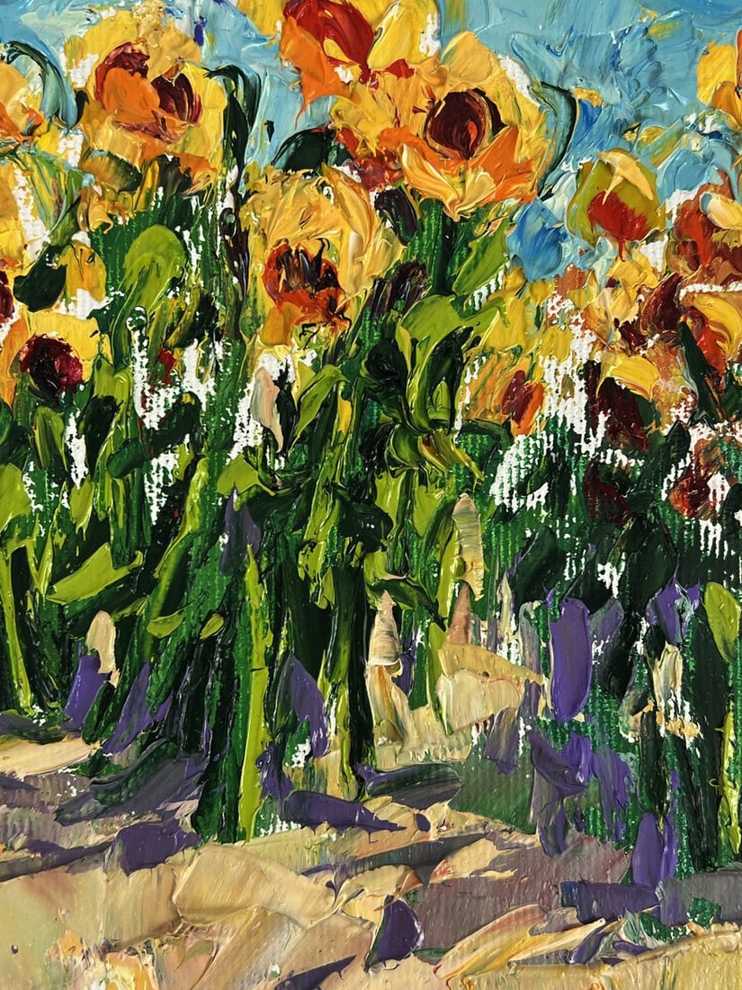 Oil painting Sunflowers grow in the field Oleksiy Ivanyuk - 6