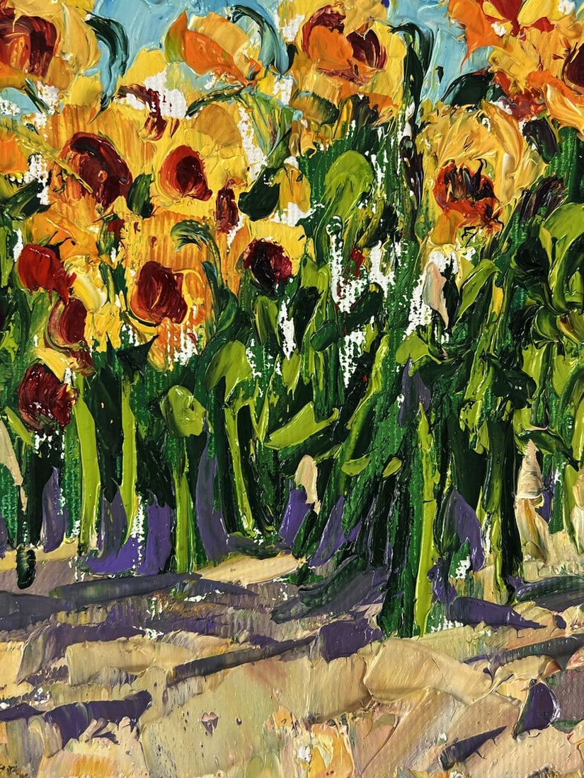 Oil painting Sunflowers grow in the field Oleksiy Ivanyuk - 8