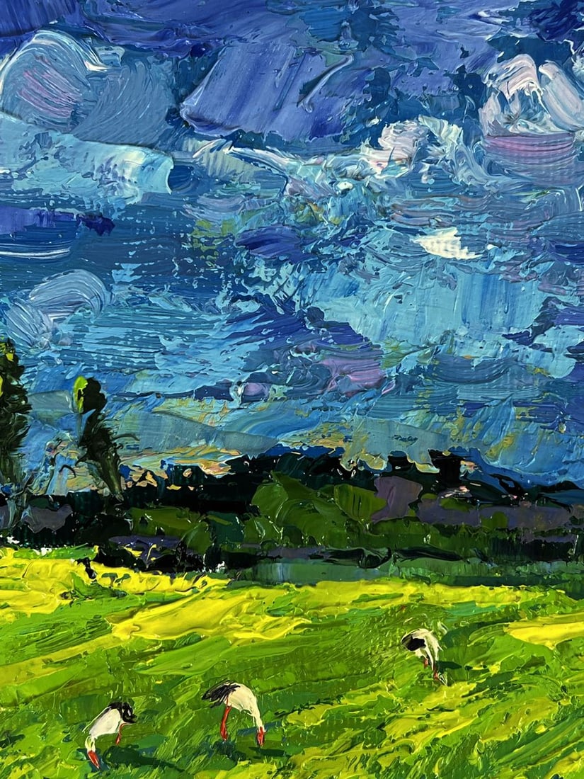 Oil painting Spring in the green fields Oleksiy Ivanyuk - 4