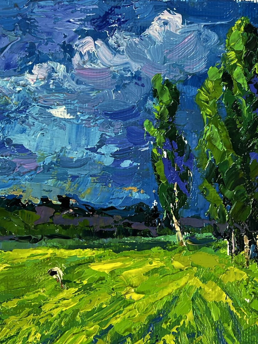 Oil painting Spring in the green fields Oleksiy Ivanyuk - 6