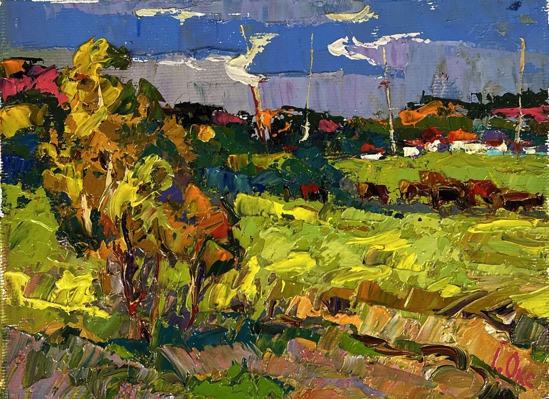 Oil painting In the sunny meadows Oksana Ivanyuk (1 of 11)