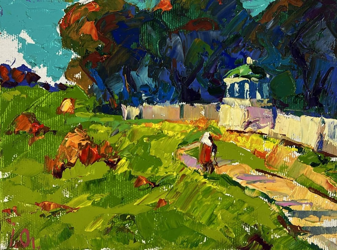 Oil painting Village park in the forest Oleksiy Ivanyuk: Title: Oil painting Village park in the forest Oleksiy Ivanyuk Description: №AAA6231*** ABOUT THIS PAINTING **** TITLE: "Village park in the forest"* ARTISTS: Oleksiy Ivanyuk* SIZE: 15x20