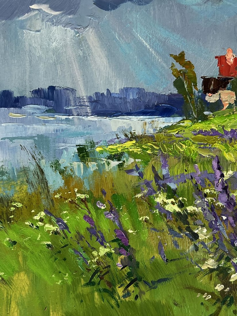 Oil painting Meadows of growing lilacs Yuriy Suprunchuk - 8