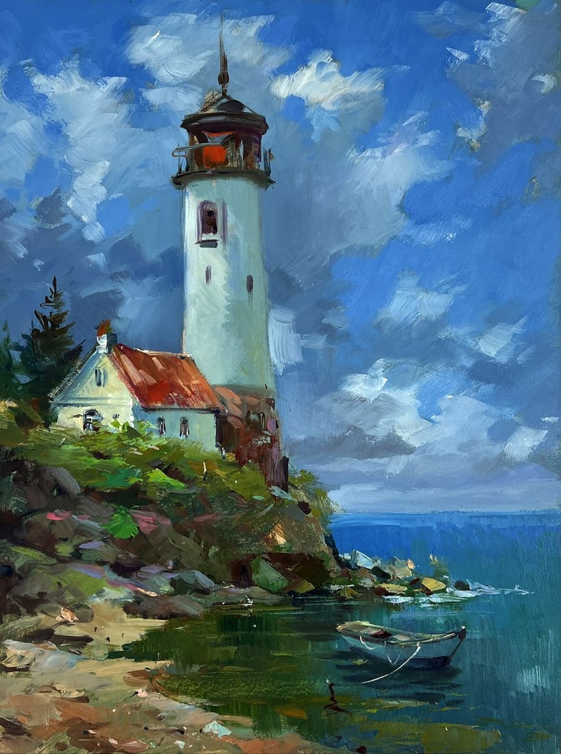 Oil painting Lighthouse above the sea Yuriy Suprunchuk (1 of 11)