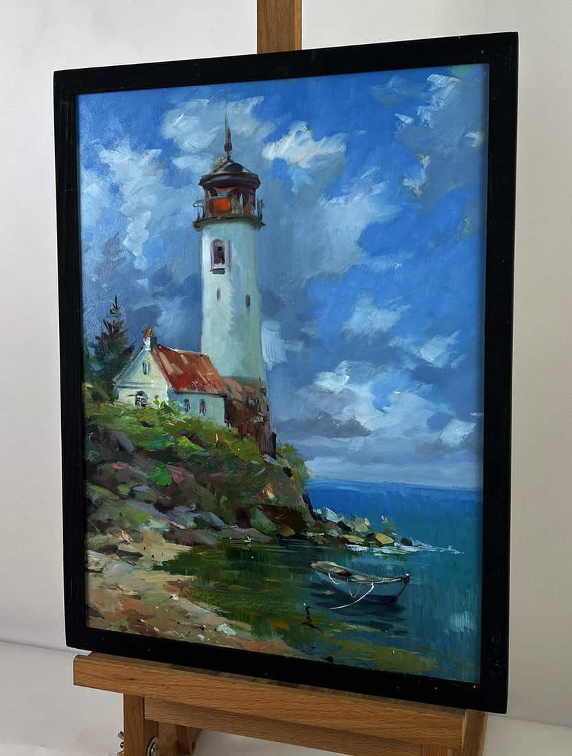 Oil painting Lighthouse above the sea Yuriy Suprunchuk - 3