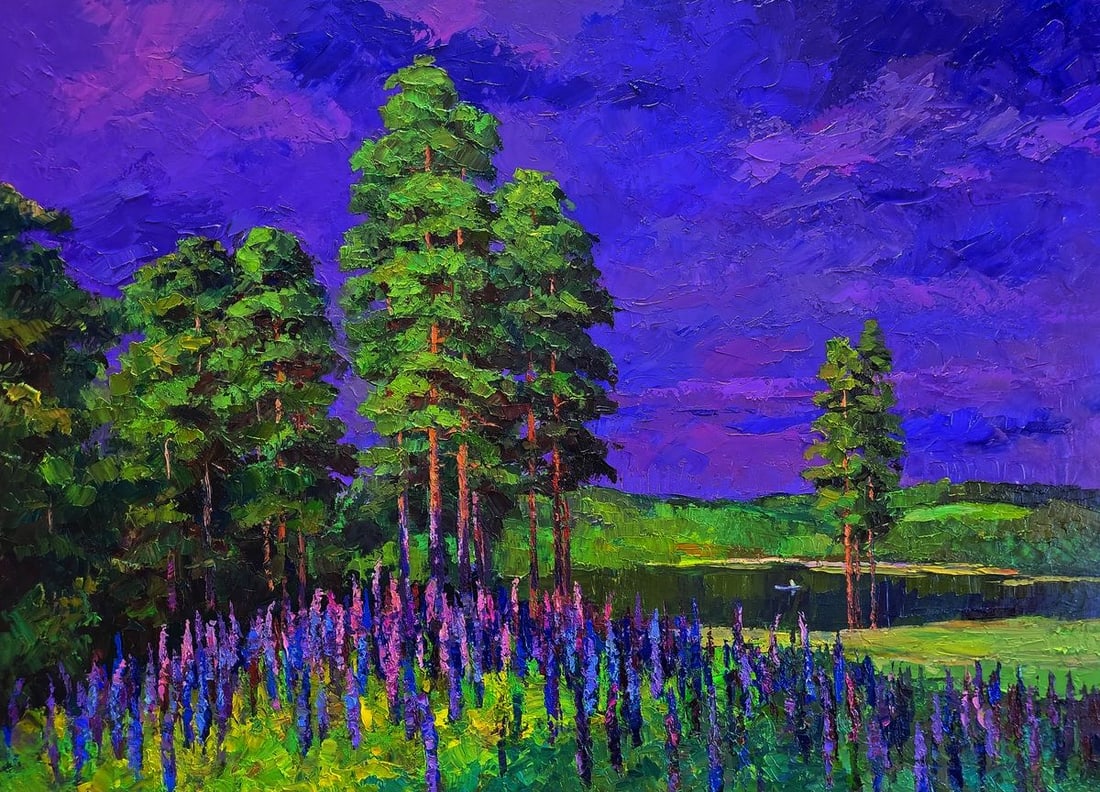 Oil painting Flowers near the forest Boris Serdyuk: Title: Oil painting Flowers near the forest Boris Serdyuk Description: №SERB 1244*** ABOUT THIS PAINTING **** TITLE: "Flowers near the forest" * ARTISTS: Boris Serdyuk* SIZE: 80x110 cm/'31.49x43